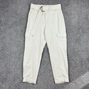 Banana Republic Pants Womens 4 Beige Cargo Utility Belted High Rise Tapered